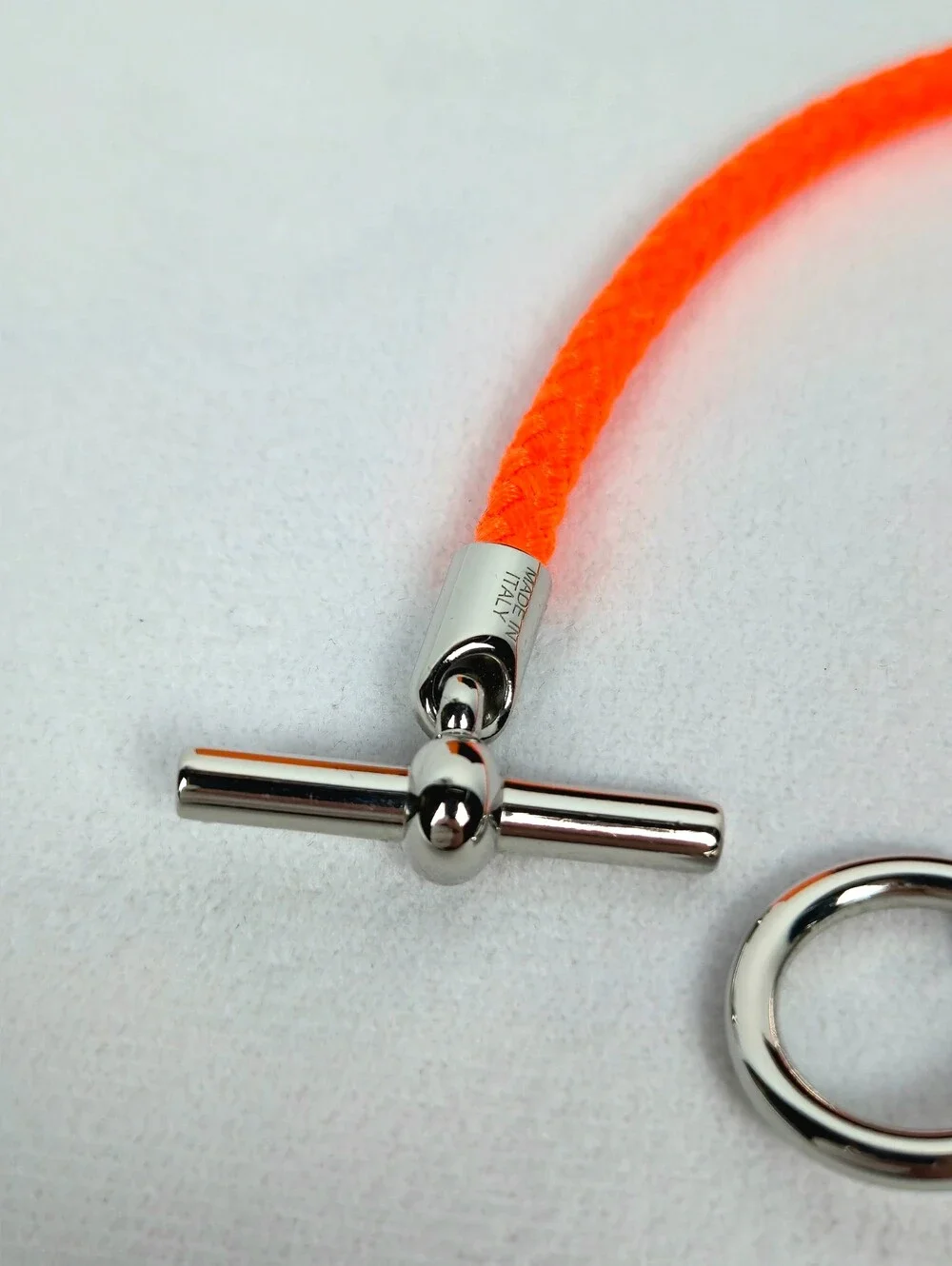 Hermès Unisex Glenan Bracelet T5 XL Tangerine Orange 7.25